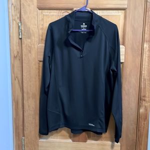LL Bean Black Mens Large-Tall 1/4 zip pull over